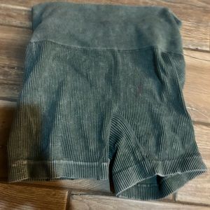 Sage green biker shorts